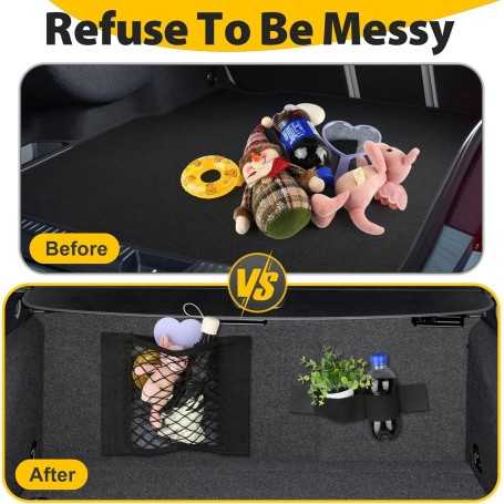 Lot de 7 Sacs en Filet pour Coffre de Voiture avec Fermeture Velcro