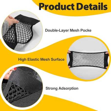 Lot de 7 Sacs en Filet pour Coffre de Voiture avec Fermeture Velcro