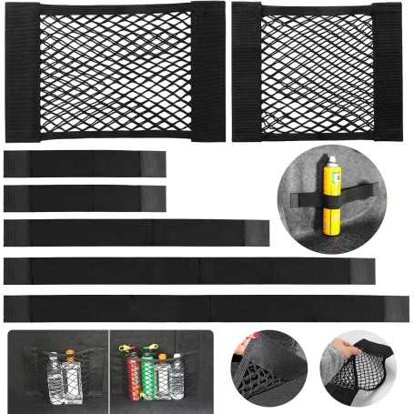 Lot de 7 Sacs en Filet pour Coffre de Voiture avec Fermeture Velcro