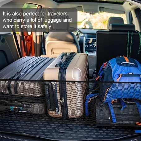 Filet de Coffre de Voiture Double Couche à Haute Élasticité 90 x 30 cm