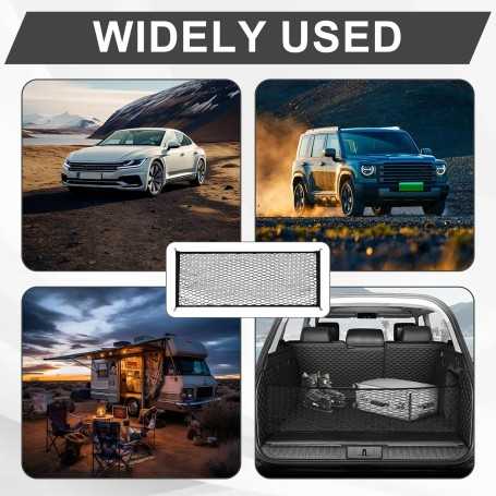 Filet de Coffre de Voiture Double Couche à Haute Élasticité 90 x 30 cm