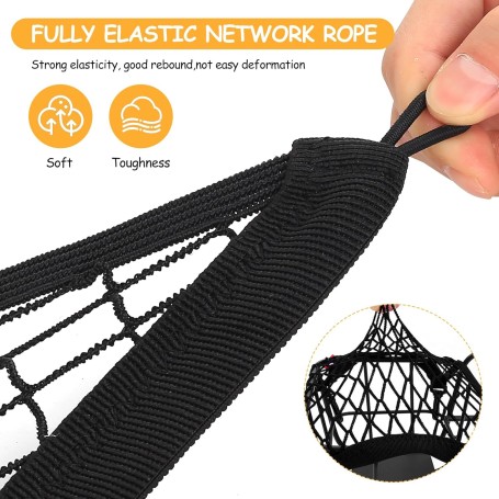 Filet Élastique pour Panier de Vélo et Moto – 29 x 31 cm avec Crochets