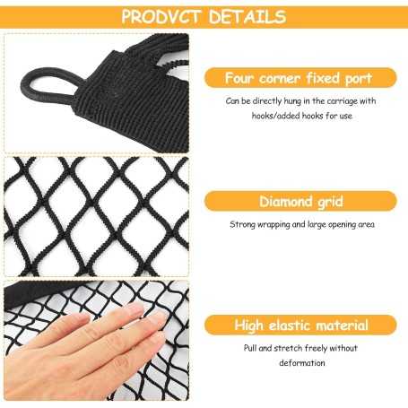 Filet Élastique pour Panier de Vélo et Moto – 29 x 31 cm avec Crochets