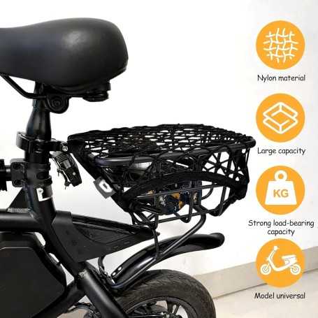 Filet Élastique pour Panier de Vélo et Moto – 29 x 31 cm avec Crochets