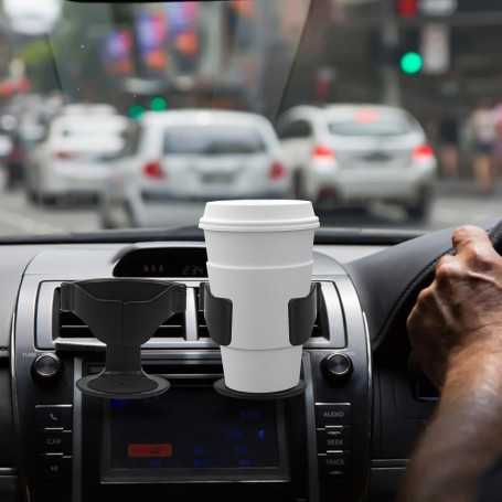 Set of 2 Universal Car Cup Holders – Adjustable Vent Mount, Anti-Vibration Design