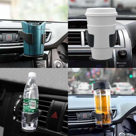 Set of 2 Universal Car Cup Holders – Adjustable Vent Mount, Anti-Vibration Design