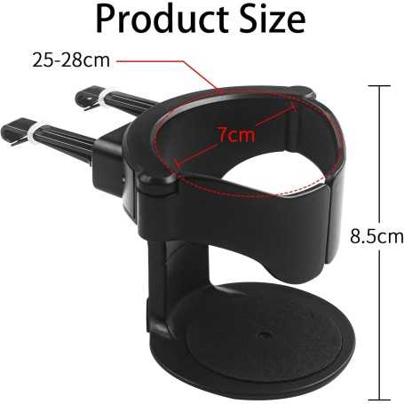 Set of 2 Universal Car Cup Holders – Adjustable Vent Mount, Anti-Vibration Design