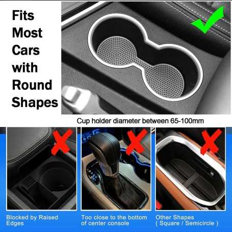 Porte-Gobelet Universel Voiture – Extension Ajustable 65–95 mm & Support Large