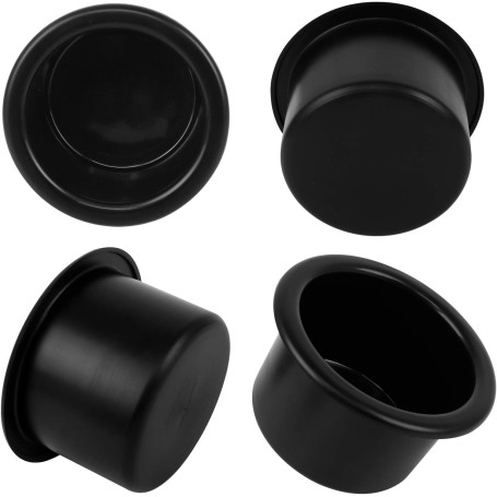 Lot de 4 Porte-Gobelets Universels – Inserts Plastique Noir pour Voiture