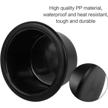 Lot de 4 Porte-Gobelets Universels – Inserts Plastique Noir pour Voiture