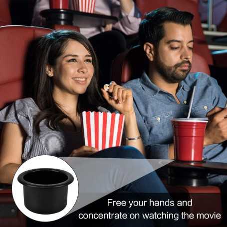 Set of 4 Universal Cup Holder Inserts – Black Plastic Replacement for Car