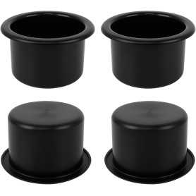Set of 4 Universal Cup Holder Inserts – Black Plastic Replacement for Car