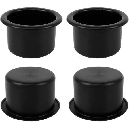 Lot de 4 Porte-Gobelets Universels – Inserts Plastique Noir pour Voiture