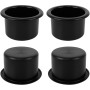 Set of 4 Universal Cup Holder Inserts – Black Plastic Replacement for Car