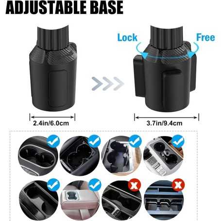 Plateau Porte-Gobelet Extensible 360° pour Voiture