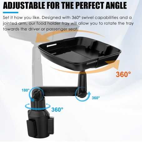 Plateau Porte-Gobelet Extensible 360° pour Voiture