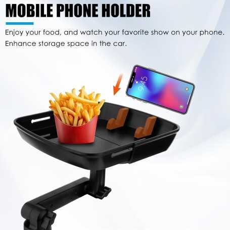Plateau Porte-Gobelet Extensible 360° pour Voiture