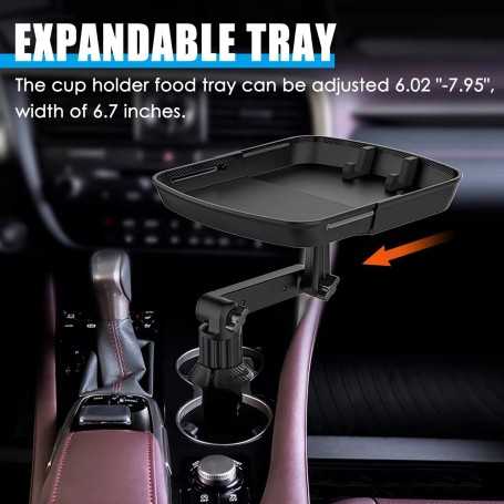 Plateau Porte-Gobelet Extensible 360° pour Voiture