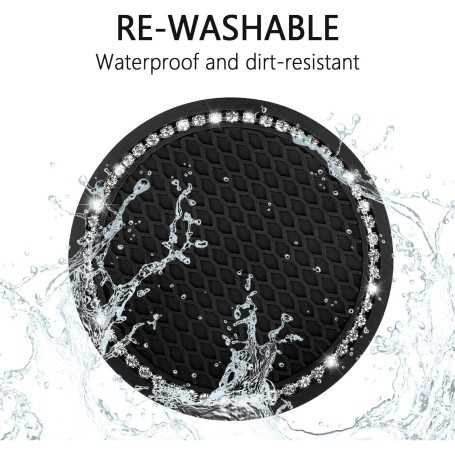 2 Pièces Sous-Verres Voiture Strass – Porte-Gobelet Antidérapant Universel pour Camion