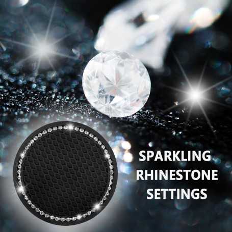 2PCS Car Coasters with Rhinestone – Non-Slip Universal Cup Holder Accessories for Trucks, SUVs, Cars