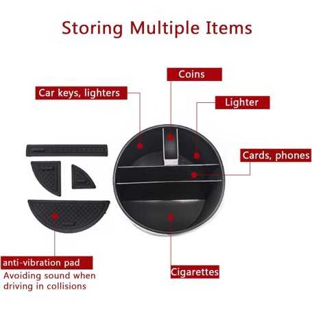 Boîte de Rangement Universelle pour Voiture – Support de Porte-Gobelet