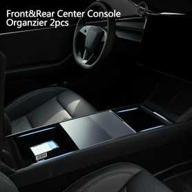Armrest Organizer for Tesla – Flocked Center Console Tray (2-Pack)