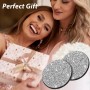 JOYTUTUS 2-Pack Car Coasters with Crystal Rhinestones