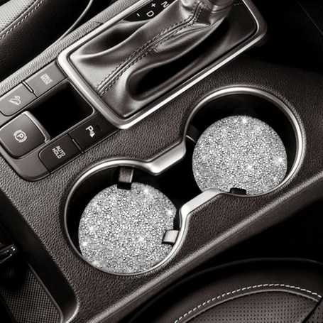 Lot de 2 Dessous de Verre de Voiture Strass