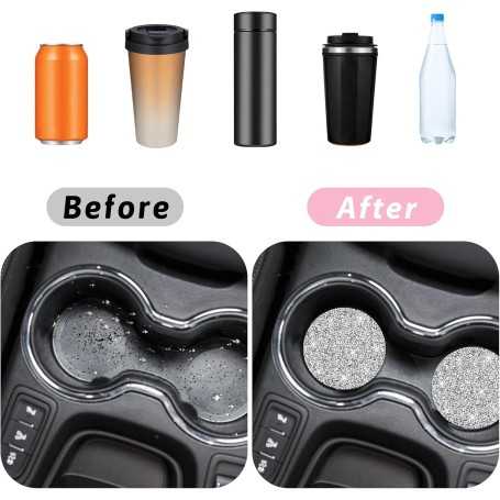 Lot de 2 Dessous de Verre de Voiture Strass