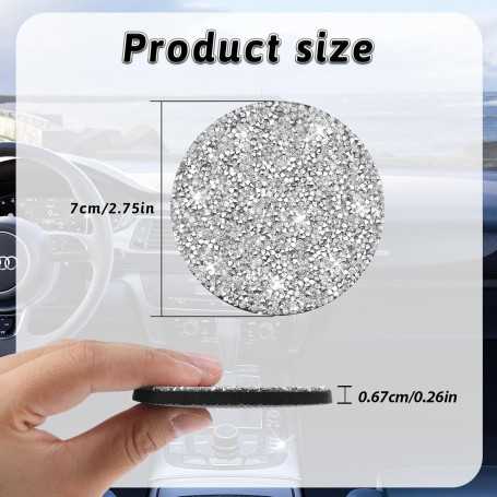 Lot de 2 Dessous de Verre de Voiture Strass