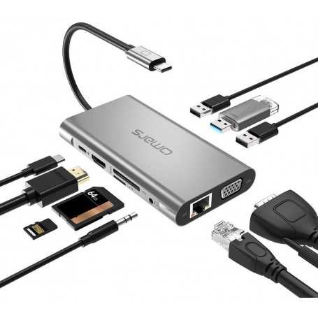 Omars 10-in-1 USB C Hub Adapter