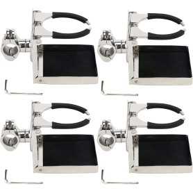 FreeTec – Lot de 4 Porte-Gobelets Pliables Réglables en Acier Inoxydable