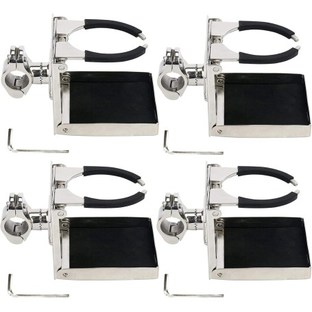 FreeTec – Lot de 4 Porte-Gobelets Pliables Réglables en Acier Inoxydable