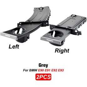 Set of 2 Retractable Cup Holders for BMW E90 E91 E92 E93 – Left & Right – Grey