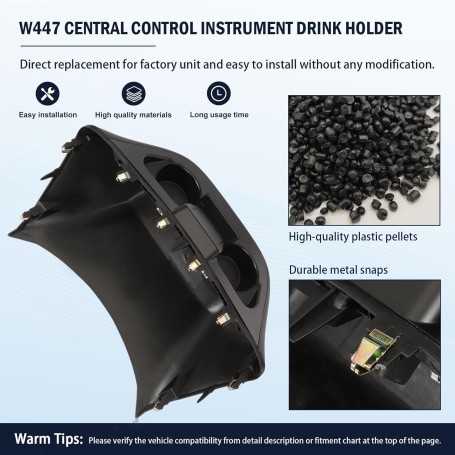 Porte-gobelet pour W447 – Accessoire Console Centrale Voiture, Noir