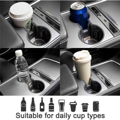 SOULWIT Insert de Porte-Gobelet pour Tesla Model 3 & Model Y (2017-2025)
