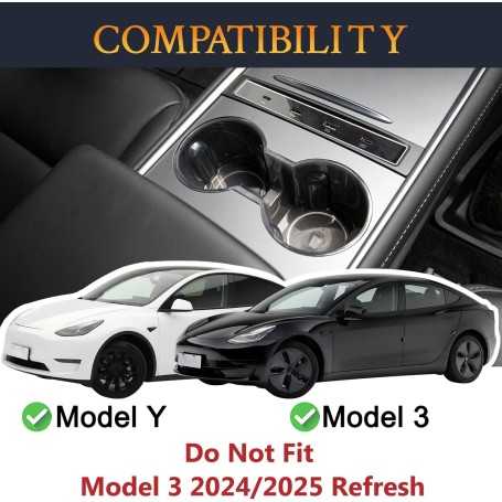 SOULWIT Insert de Porte-Gobelet pour Tesla Model 3 & Model Y (2017-2025)