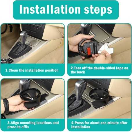 Car Cup Holder for BMW 3 Series E90-E93 (2005-2012) – Black, Carbon Steel, ABS Plastic, EVA