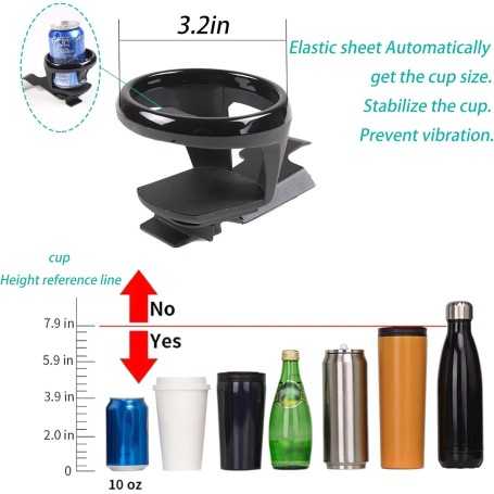 Car Cup Holder for BMW 3 Series E90-E93 (2005-2012) – Black, Carbon Steel, ABS Plastic, EVA