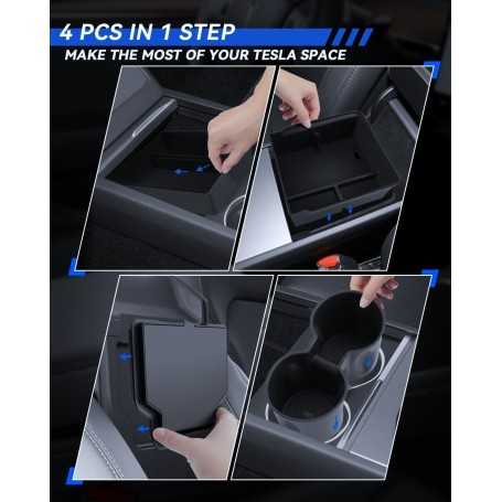 LANTU Lot de 4 Accessoires pour Console Centrale Tesla Model Y 2025 Juniper