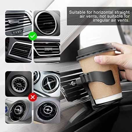 Car Cup Holder 2PCS – Adjustable Vent Mount Holder for Cars, Trucks, and RVs (Black)