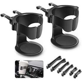 Car Cup Holder 2PCS – Adjustable Vent Mount Holder for Cars, Trucks, and RVs (Black)
