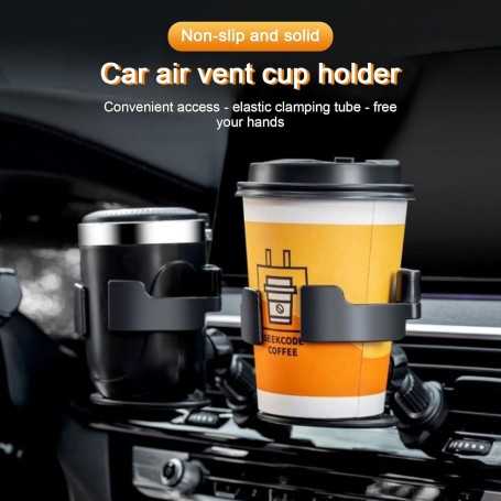 Car Cup Holder 2PCS – Universal, Adjustable Vent, Bottle Holder for Cars, Trucks, and RVs, Black