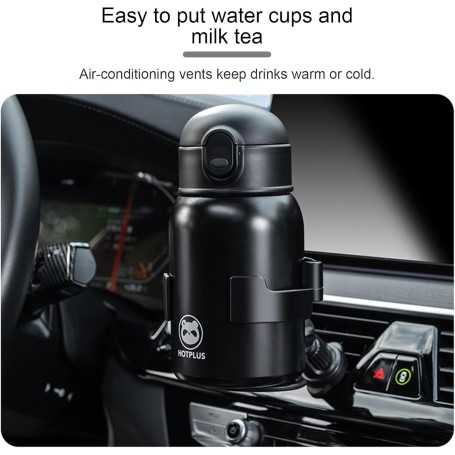 Car Cup Holder 2PCS – Universal, Adjustable Vent, Bottle Holder for Cars, Trucks, and RVs, Black