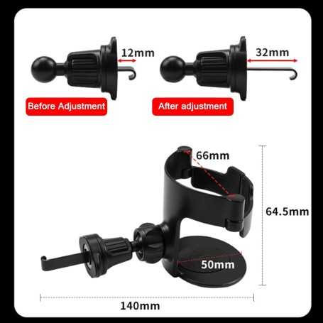 Car Cup Holder 2PCS – Universal, Adjustable Vent, Bottle Holder for Cars, Trucks, and RVs, Black