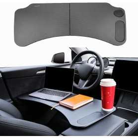 BMZX Bureau à Volant pour Tesla Model 3 / Model Y – Table de Voiture Portable avec Porte-Boisson