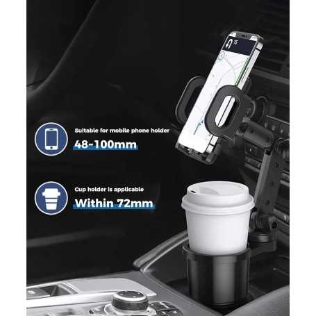 Flaconi Porte-gobelet et Support Téléphone 2-en-1 pour Voiture