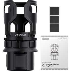 AUTOUTLET Porte-Gobelet Voiture Réglable – Support de Bouteille avec Base Ajustable & Pince Élastique