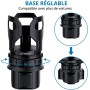 AUTOUTLET Porte-Gobelet Voiture Réglable – Support de Bouteille avec Base Ajustable & Pince Élastique