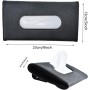 Car Tissue Holder – PU Leather Sun Visor Napkin Box for Car Sun Visor or Back Seat – Elegant Auto Interior Accessory (Black)